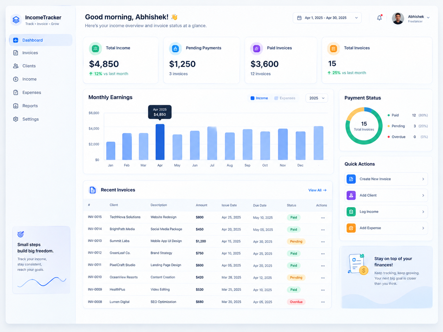 Invoice & Income Tracker