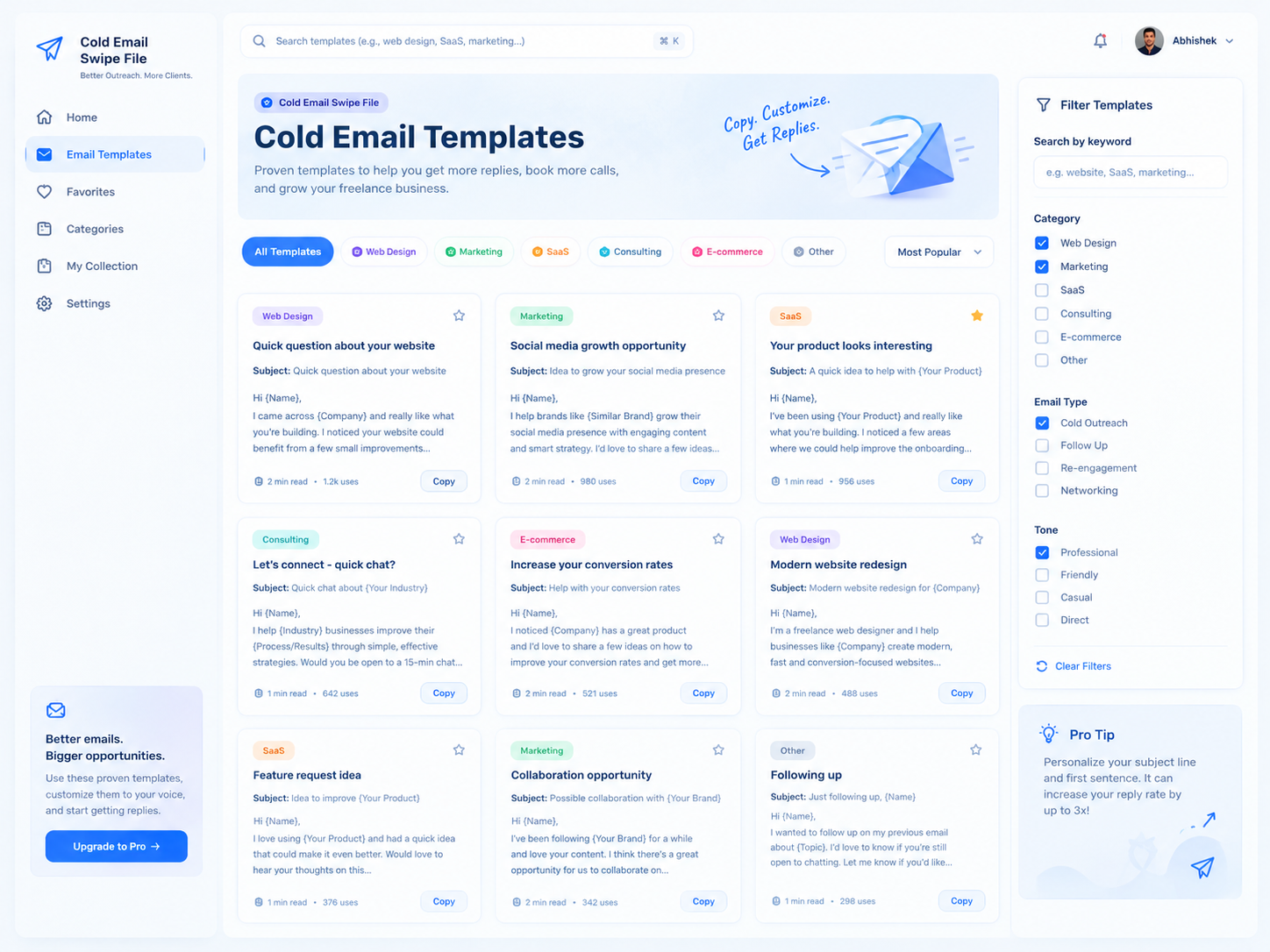 Cold Email Outreach Templates