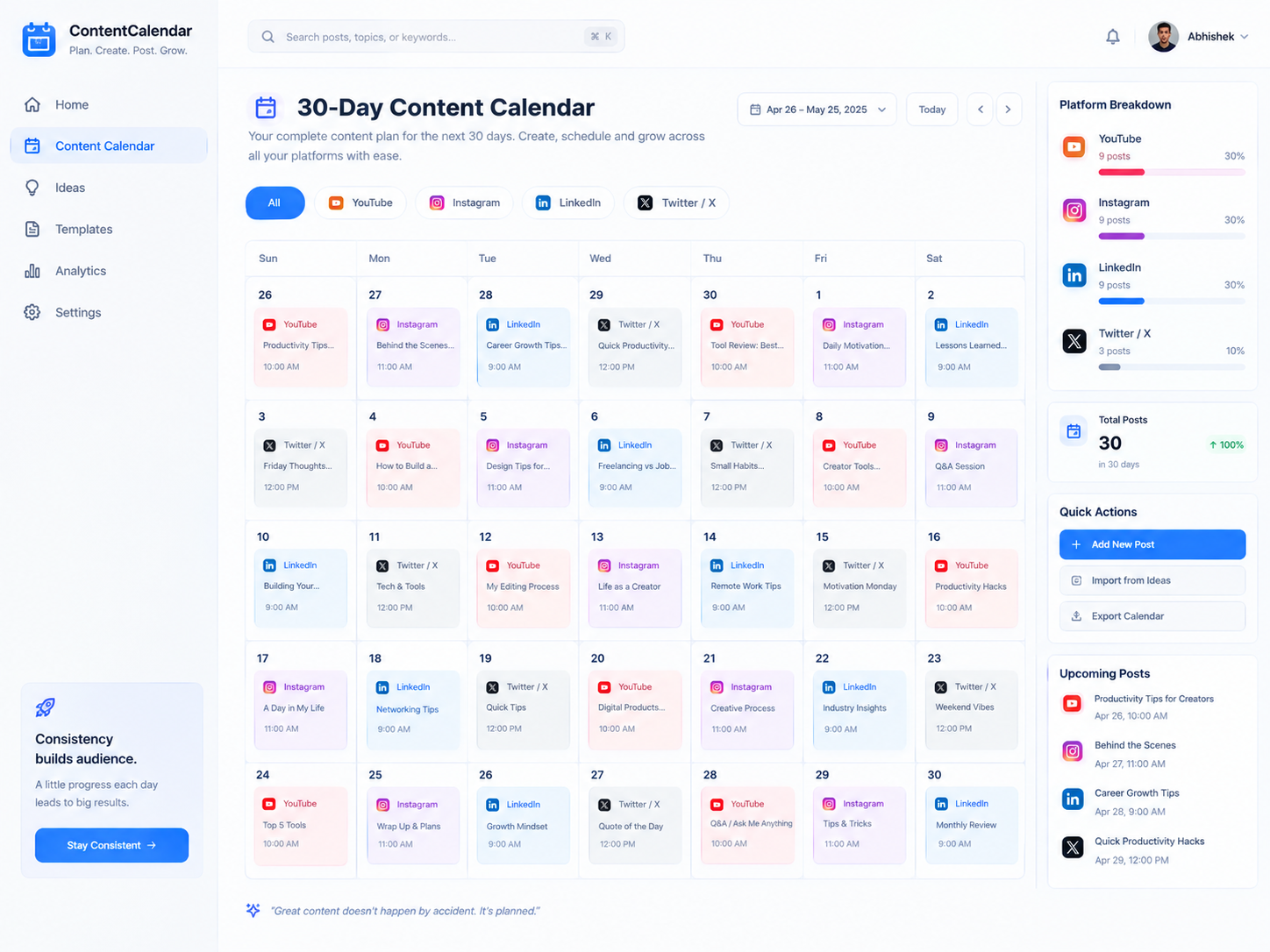 30-Day Content Calendar